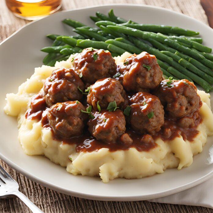 Salisbury Meatballs and Mashed Potatoes Recipe