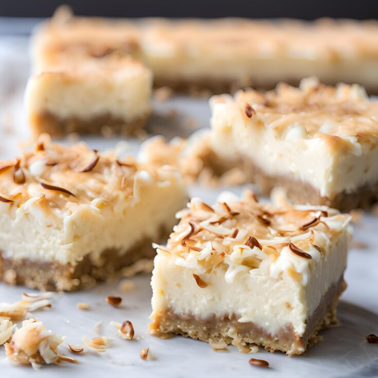 Skinny Coconut Cheesecake Bars Recipe