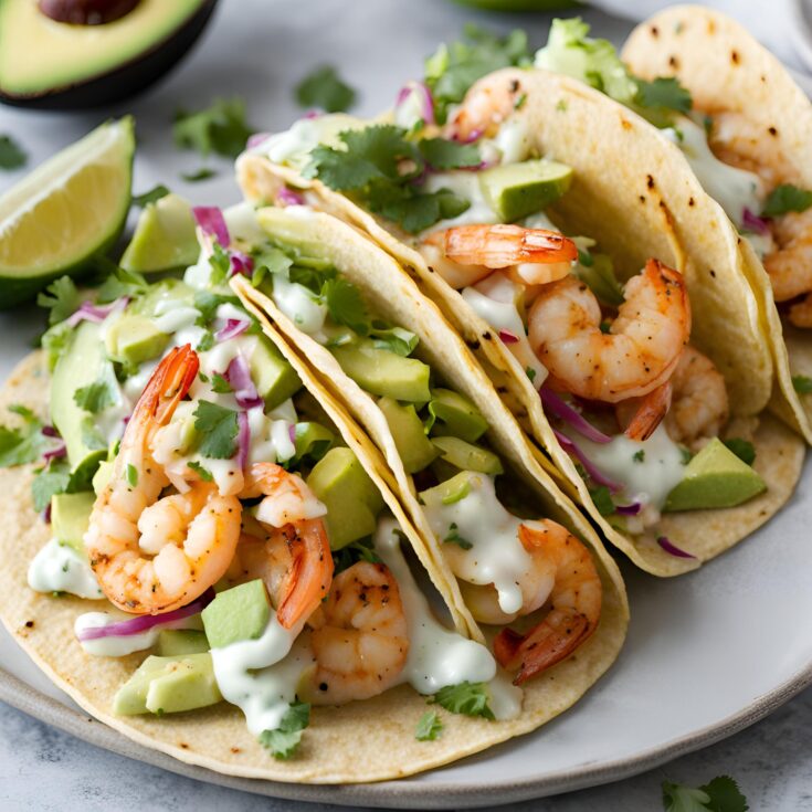 Spicy Shrimp Tacos with Avocado Crema Recipe