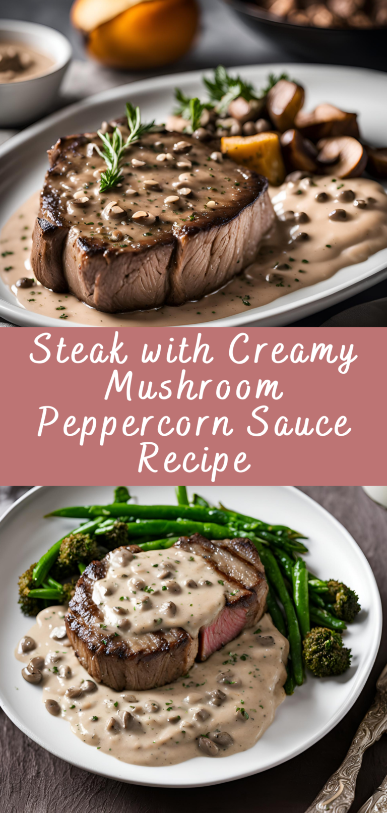 Steak with Creamy Mushroom Peppercorn Sauce Recipe Cheff Recipes