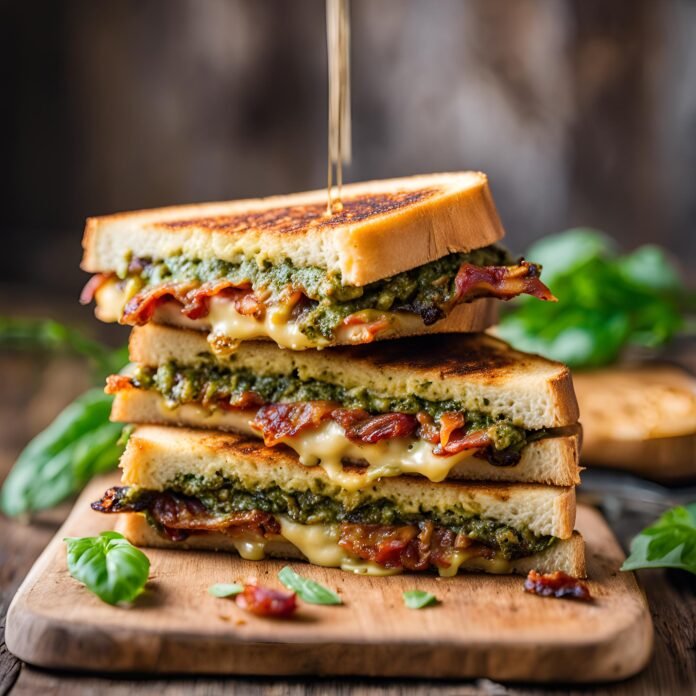 Sun-Dried Tomato Bacon Pesto Grilled Cheese Recipe