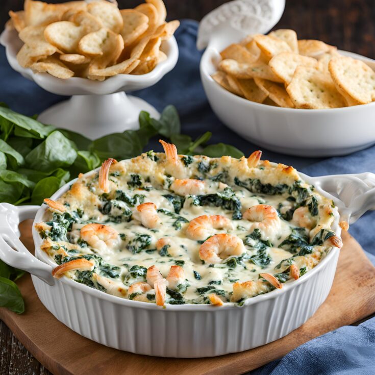 Baked Seafood Spinach Dip with Mozzarella Recipe