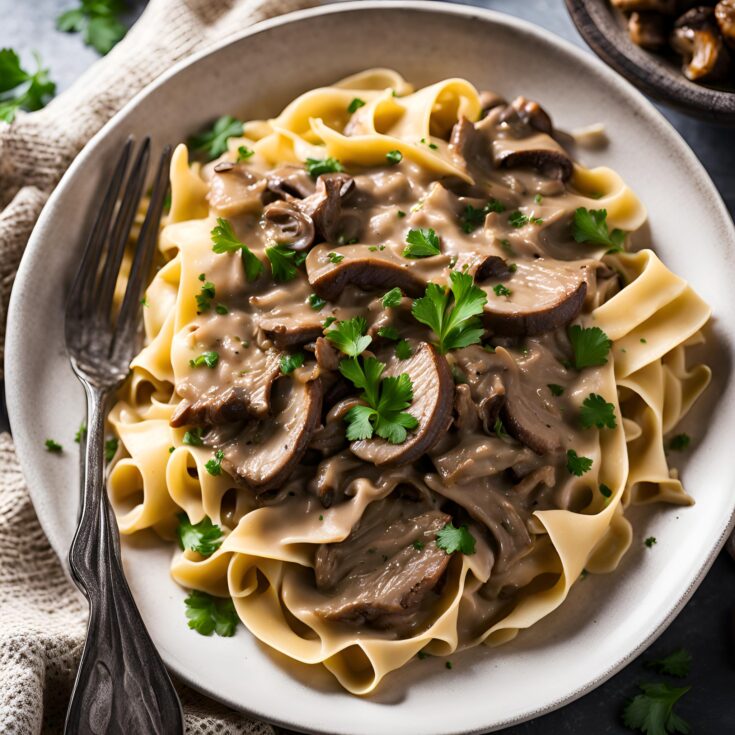 Beef Stroganoff with Egg Noodles Recipe