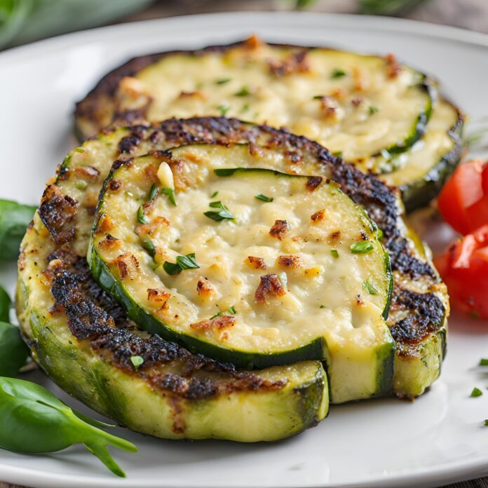 Cheesy Garlic Zucchini Steaks Recipe