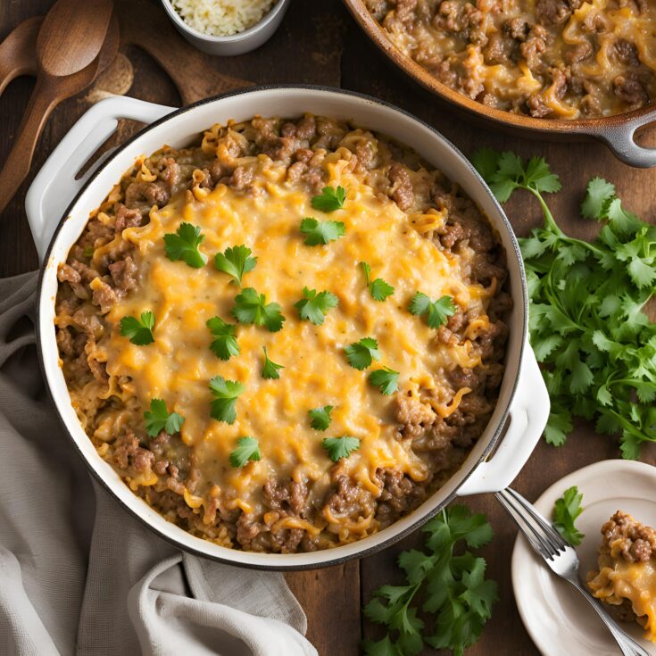 Cheesy Ground Beef and Rice Casserole Recipe