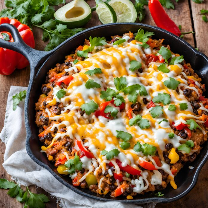 Cheesy Taco Skillet with Rice Recipe