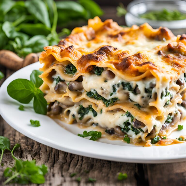 Creamy Mushroom and Spinach Lasagna Recipe