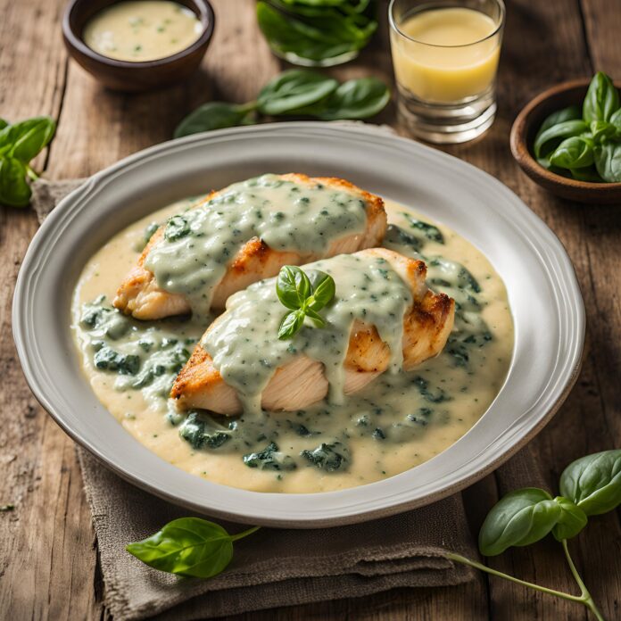 Creamy Spinach Parmesan Sauce Chicken Breast Recipe