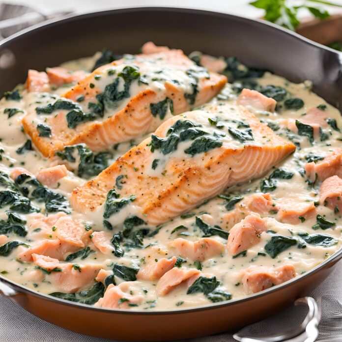 Easy Creamy Salmon Florentine Recipe