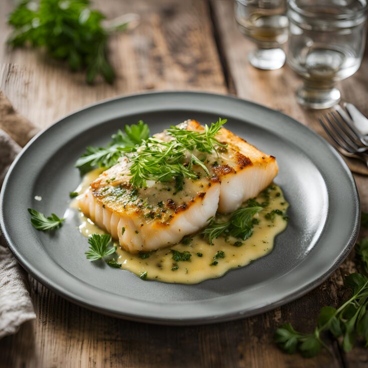 Golden Seared Cod with Herb Butter Sauce Recipe