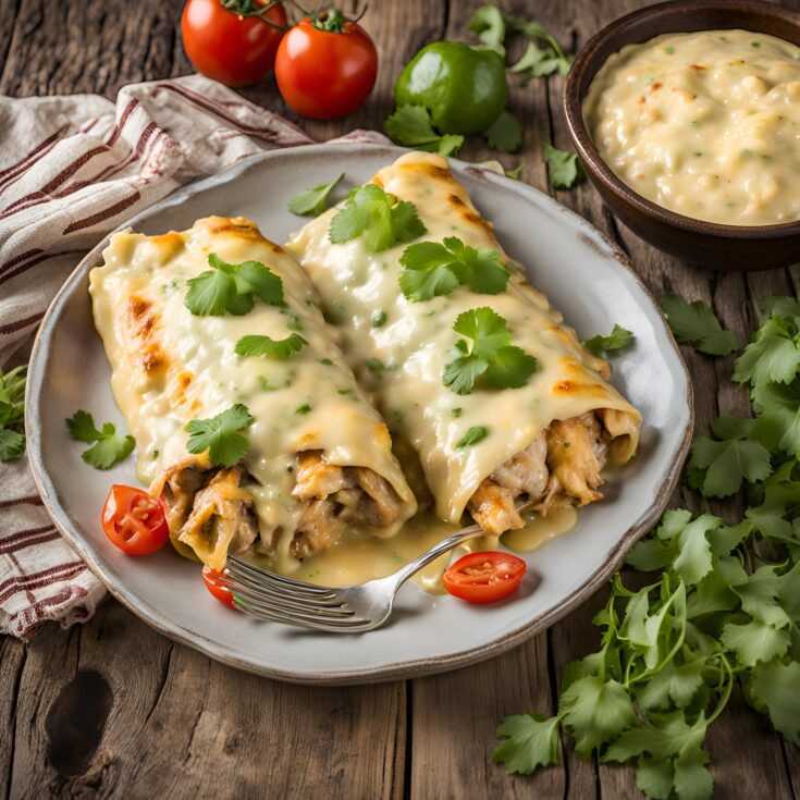 Green Chile and Pepper Jack Cheese Chicken Enchiladas Recipe