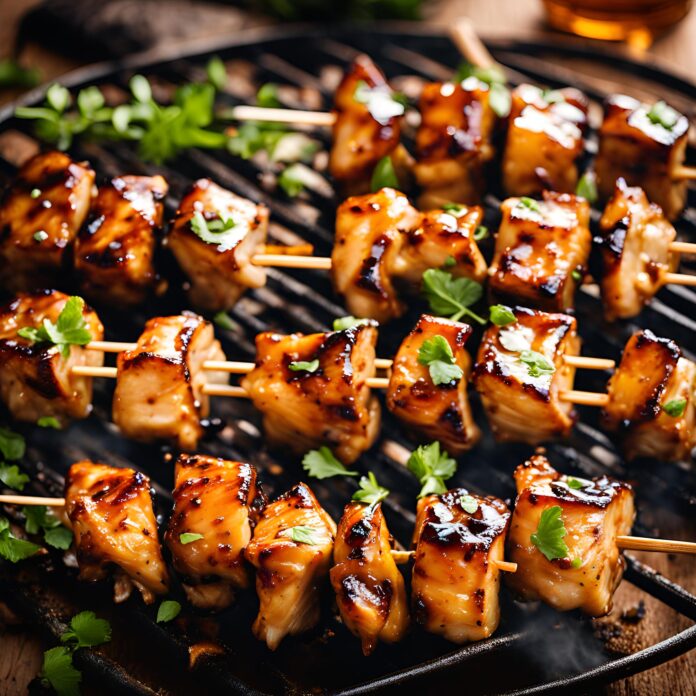 Honey Garlic Chicken Skewers Recipe