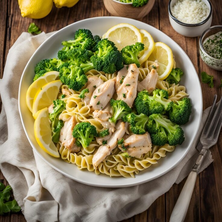 Lemon Chicken Pasta with Broccoli Recipe