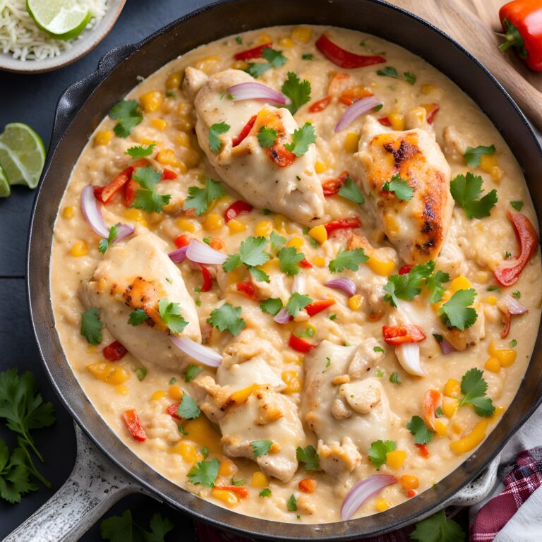 One Pot Queso Chicken and Rice Recipe