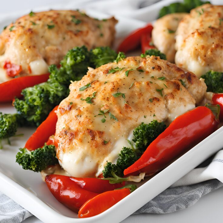 Roasted Red Pepper & Mozzarella Stuffed Chicken Recipe