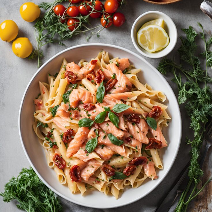 Salmon Pasta with Sun-Dried Tomatoes Recipe