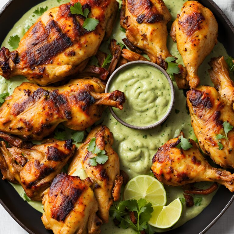 Best Peruvian Chicken with Creamy Green Sauce Recipe