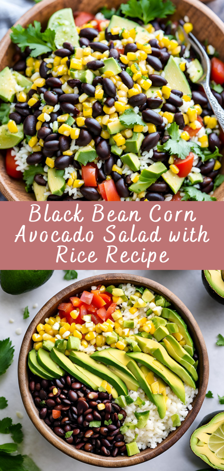Black Bean Corn Avocado Salad with Rice Recipe | Cheff Recipes