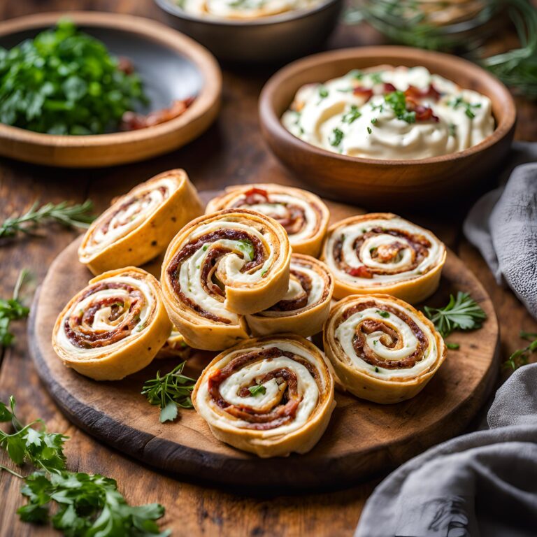 Cheddar Bacon Ranch Tortilla Pinwheels Recipe