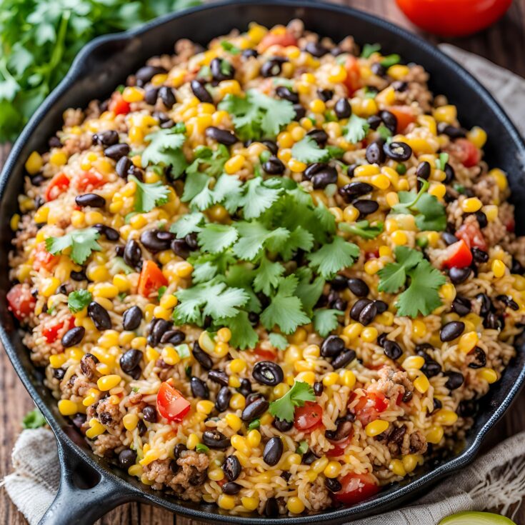 Cheesy Taco Rice Skillet Recipe