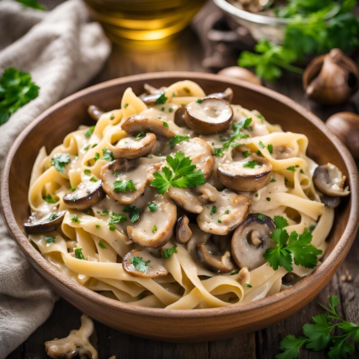 Chicken Mushroom Fettuccine Recipe