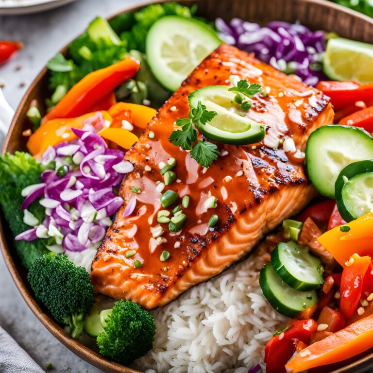 Crispy Honey Sriracha Salmon Bowls Recipe