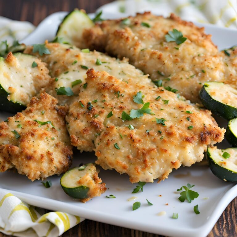 Crispy Parmesan Garlic Chicken with Zucchini Recipe