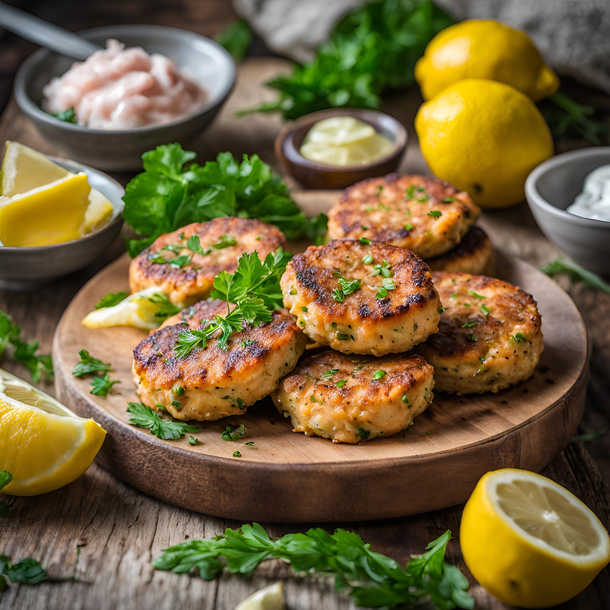 Easy Salmon Patties and Lemon Garlic Sauce Recipe