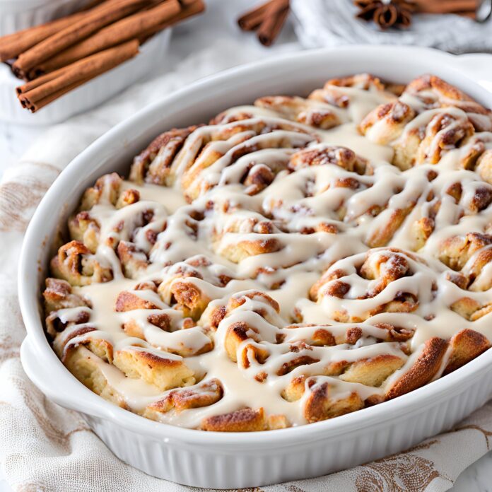 Eggnog Cinnamon Roll Casserole Recipe