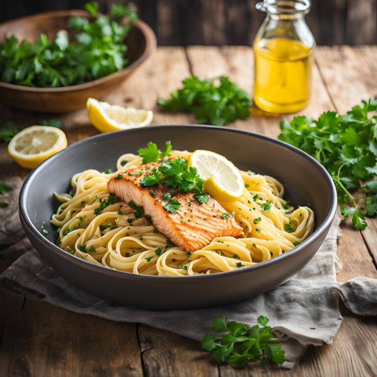 Garlic Butter Salmon Pasta Recipe