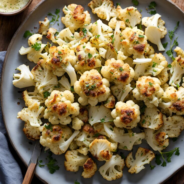 Garlic Parmesan Roasted Cauliflower Recipe