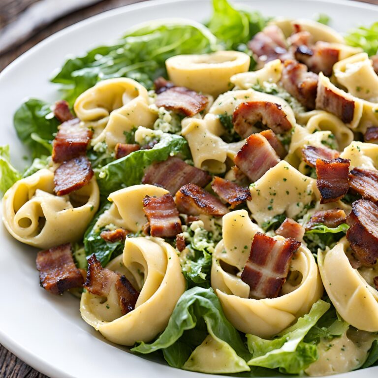 Grilled Italian Sausage, Bacon, and Tortellini Caesar Salad Recipe