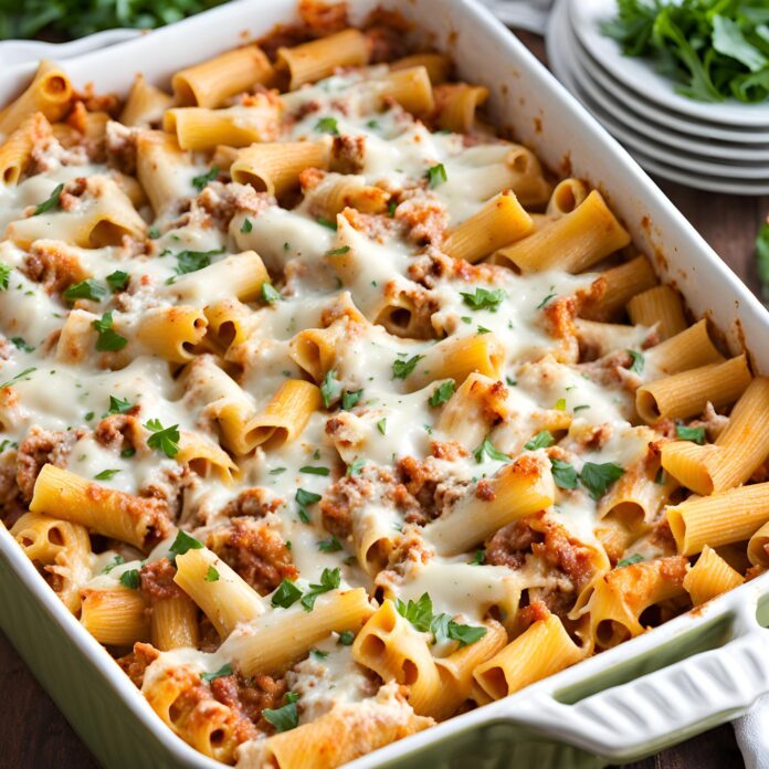 Ground Turkey Baked Rigatoni Recipe