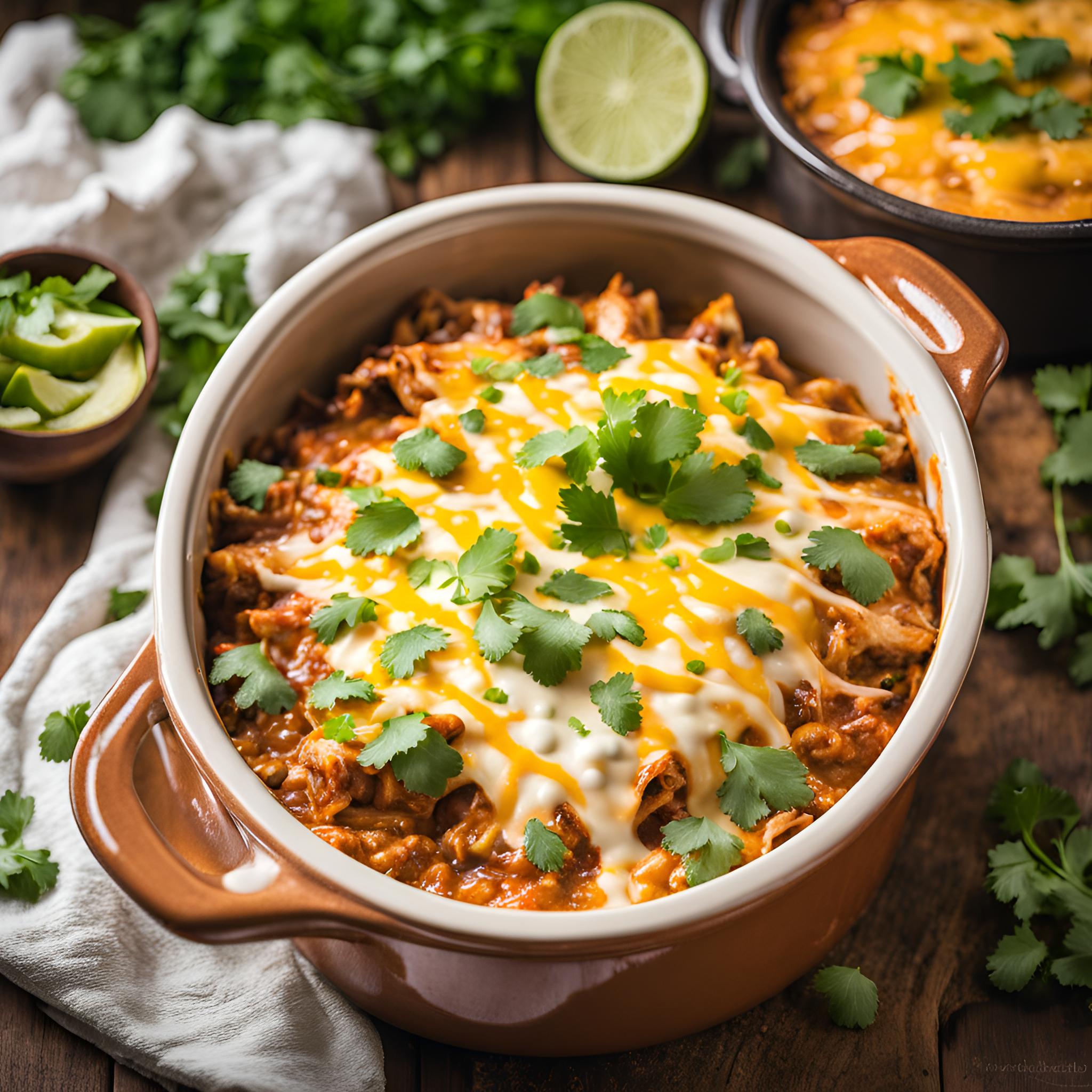 Hearty Crockpot Chicken Enchilada Casserole Recipe | Cheff Recipes