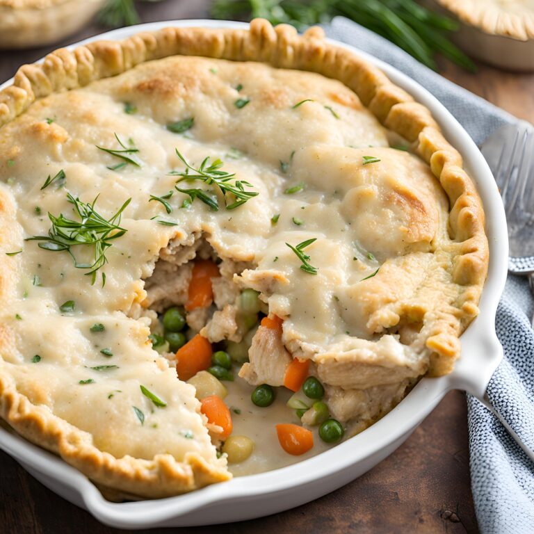 High Protein Crustless Chicken Pot Pie Recipe