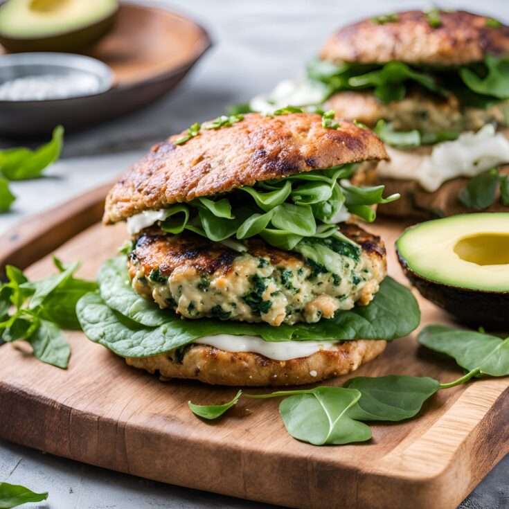 Keto Spinach Feta Turkey Burgers Recipe