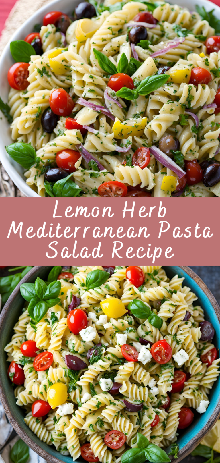Lemon Herb Mediterranean Pasta Salad