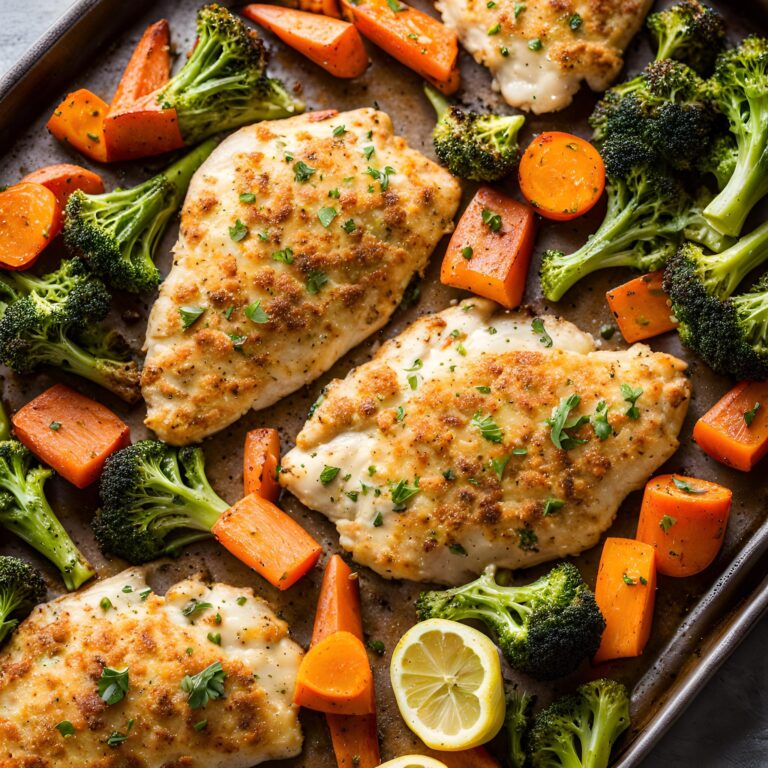 Parmesan Crusted Chicken Sheet Pan Dinner Recipe