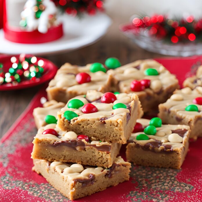 Santa’s Peanut Butter Cookie Bars Recipe