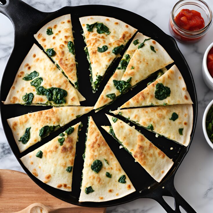 Spinach and Feta Breakfast Quesadilla Recipe