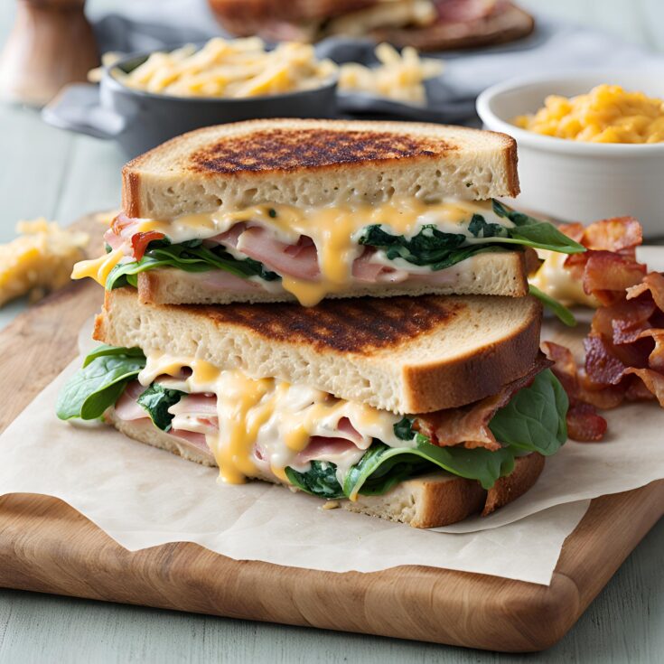 Turkey Melt with Cheddar, Spinach, and Bacon Recipe