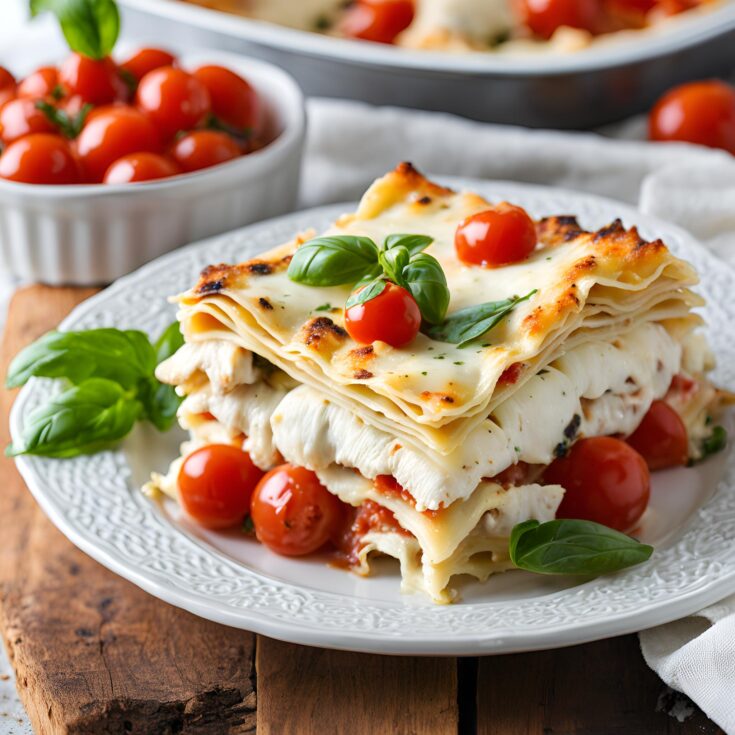 White Chicken Caprese Lasagna Recipe