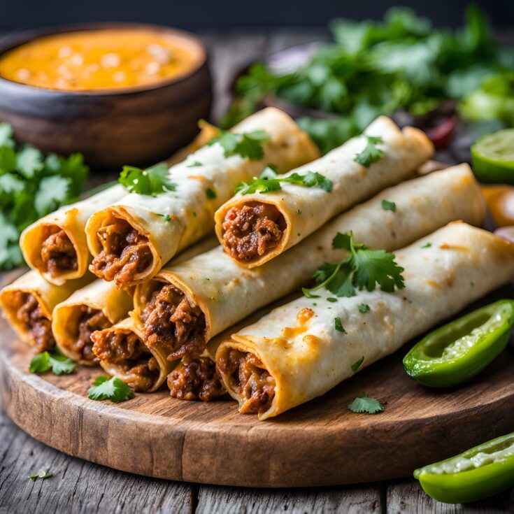 Baked Cheesy Beef Taquitos Recipe