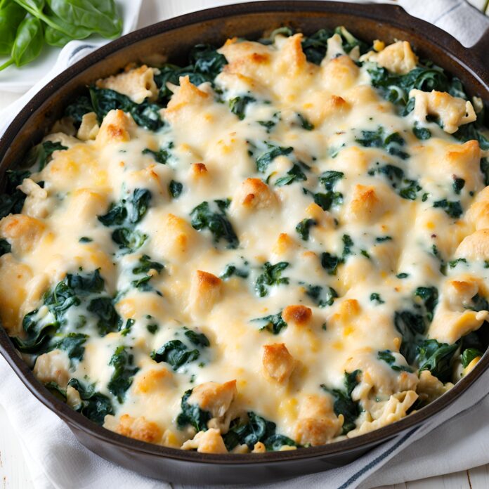 Cheesy Chicken Spinach Bake Recipe