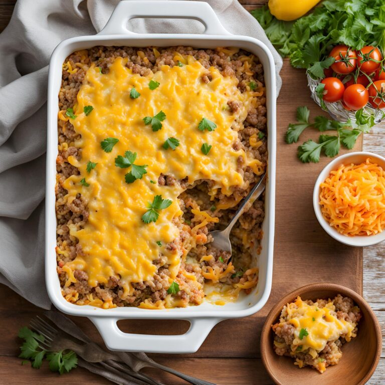 Cheesy Hamburger Rice Casserole Recipe