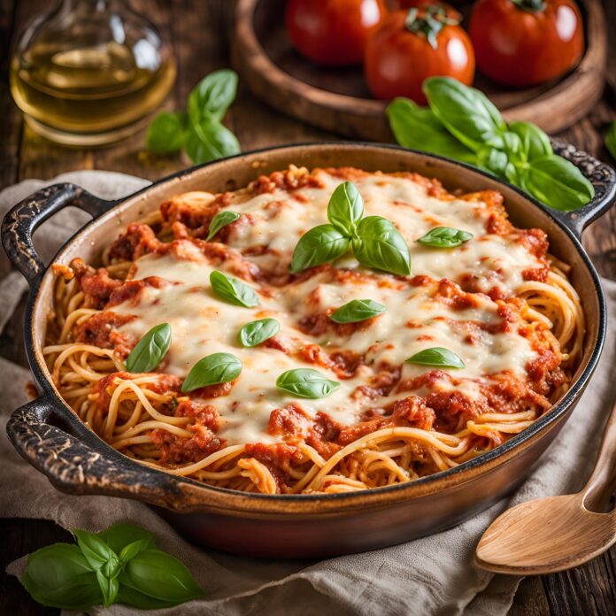 Chicken Parmesan Baked Spaghetti Recipe