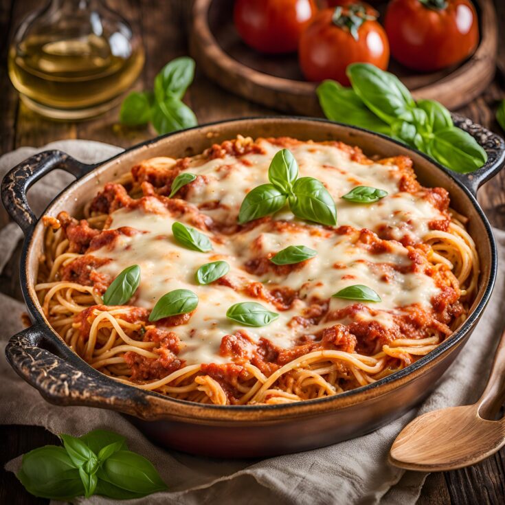 Chicken Parmesan Baked Spaghetti Recipe