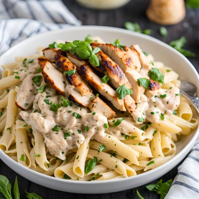 Creamy Alfredo Pasta with Blackened Chicken Recipe