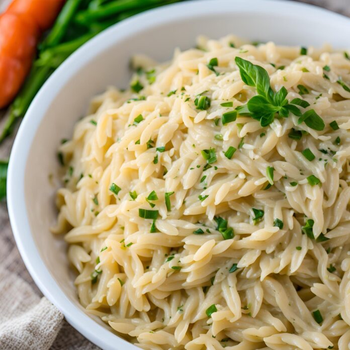 Creamy Garlic Parmesan Orzo Recipe
