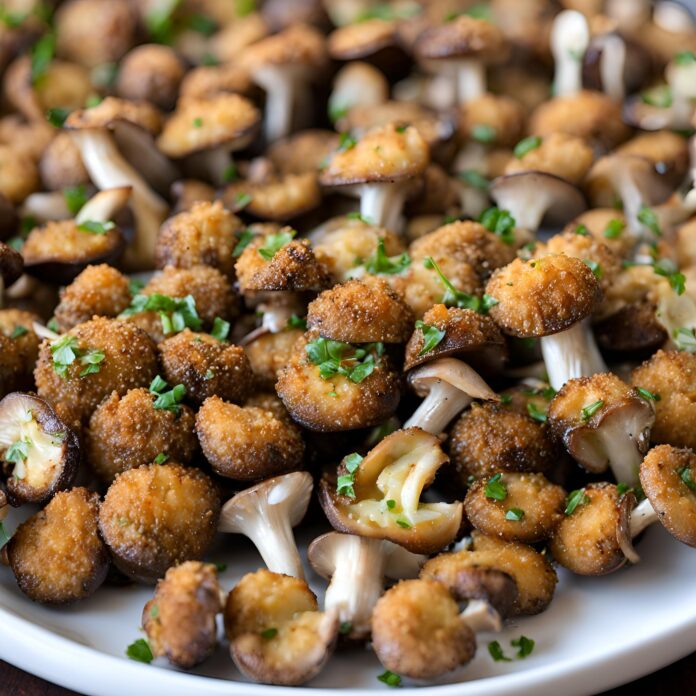 Crispy Oven Fried Garlic Mushrooms Recipe